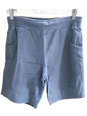 Smoking Lily Coastal Blue Casual Shorts With Side Pockets Pull On Med